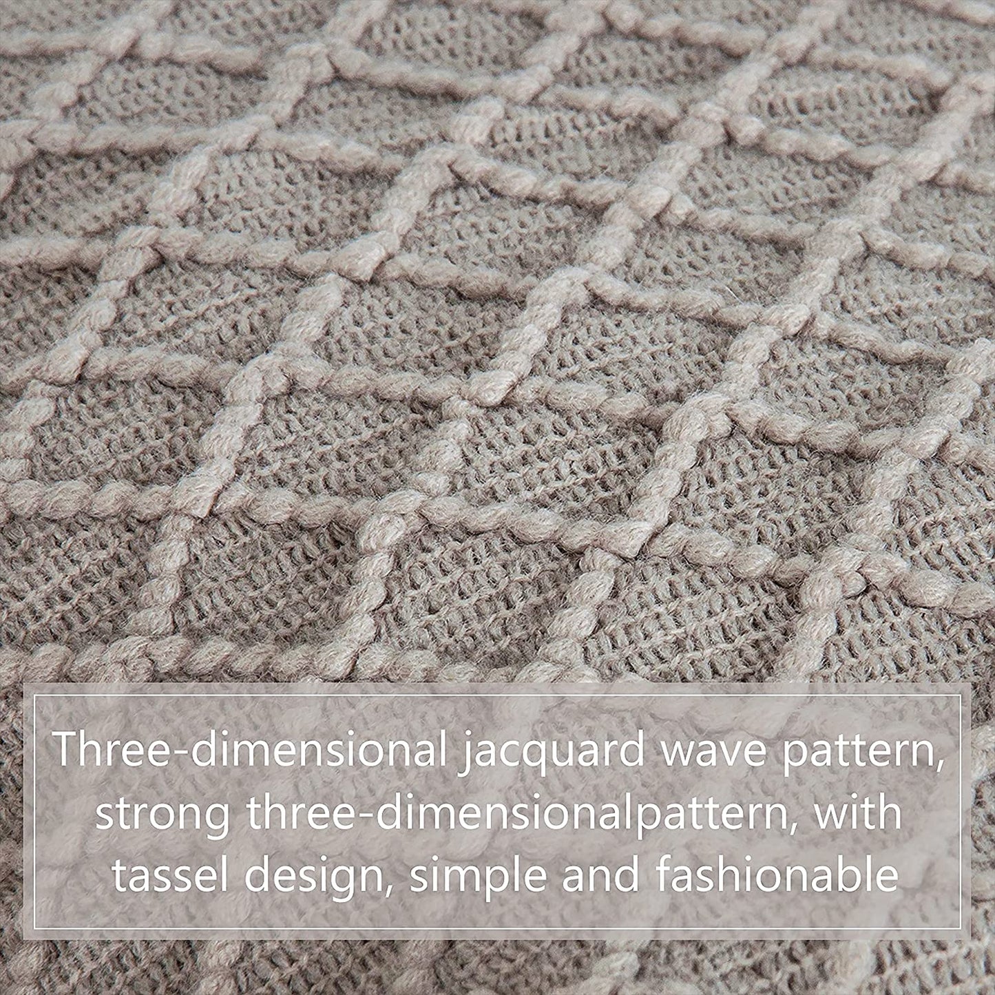 Cozy Up with Our Lightweight Taupe Acrylic Knitted Throw Blanket – Perfect for Travel, Couch, and Bed!