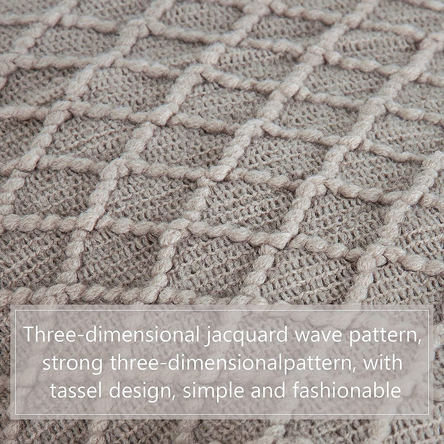 Cozy Up with Our Lightweight Taupe Acrylic Knitted Throw Blanket – Perfect for Travel, Couch, and Bed!