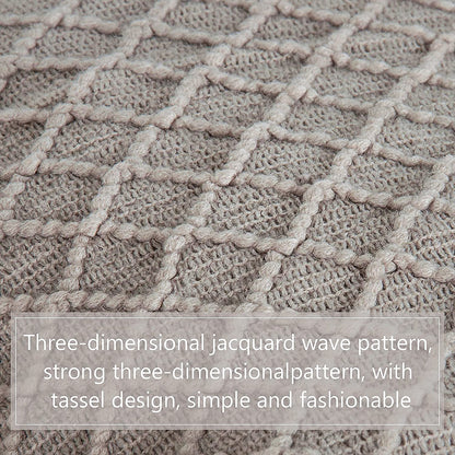 Cozy Up with Our Lightweight Taupe Acrylic Knitted Throw Blanket – Perfect for Travel, Couch, and Bed!