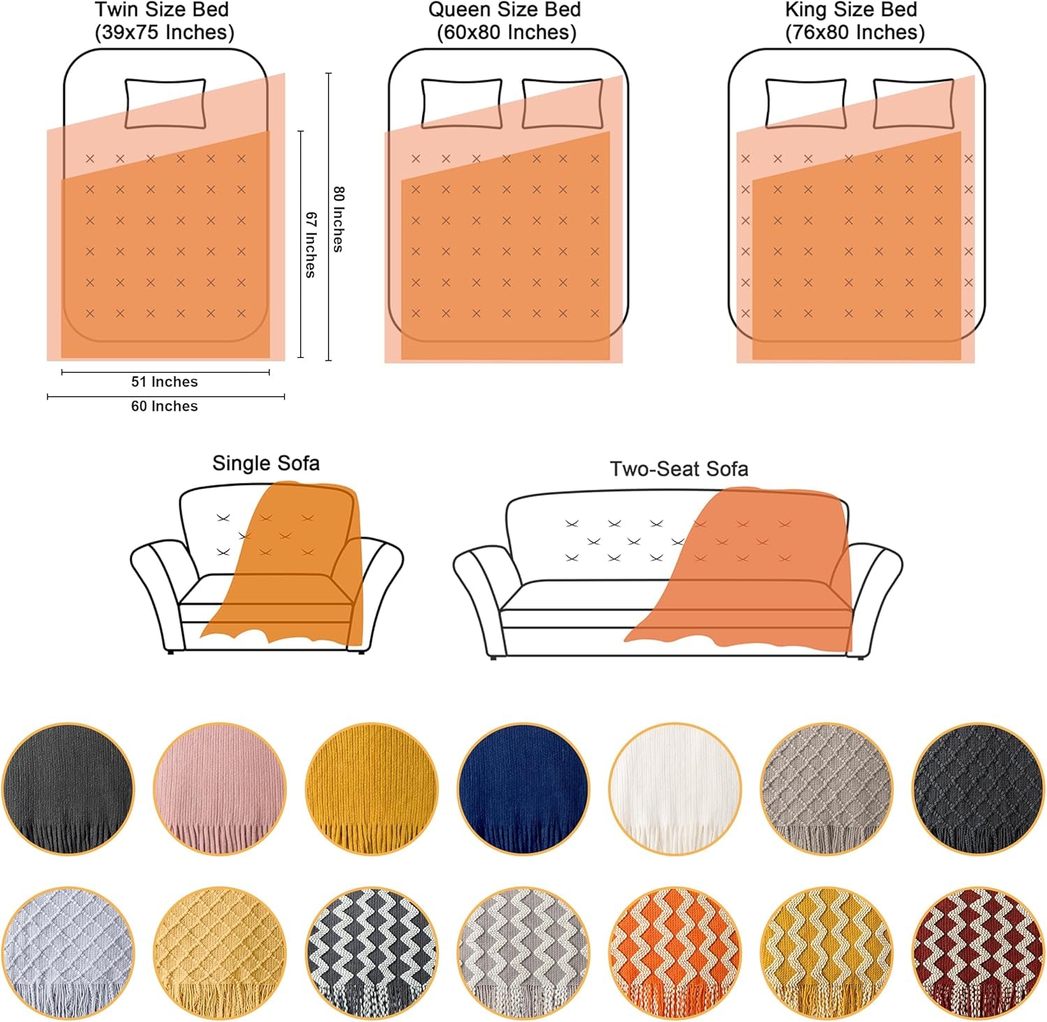 Cozy Up with Our Lightweight Taupe Acrylic Knitted Throw Blanket – Perfect for Travel, Couch, and Bed!