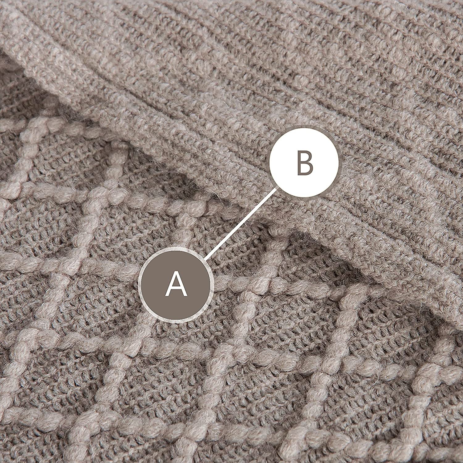 Cozy Up with Our Lightweight Taupe Acrylic Knitted Throw Blanket – Perfect for Travel, Couch, and Bed!
