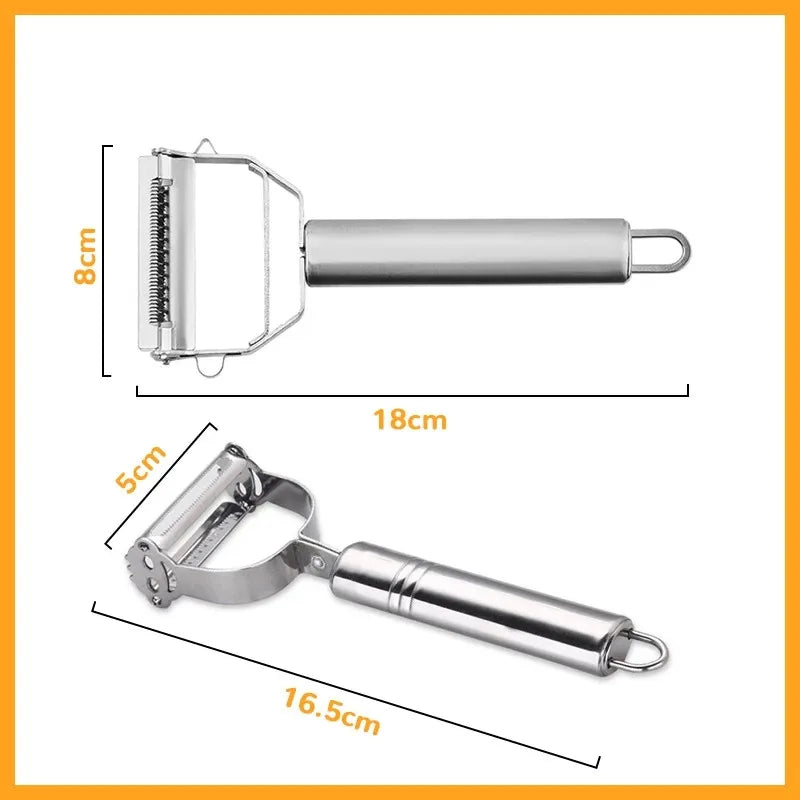 Versatile Stainless Steel Kitchen Peeler - Effortlessly Slice and Shred Fruits and Vegetables
