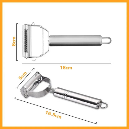 Versatile Stainless Steel Kitchen Peeler - Effortlessly Slice and Shred Fruits and Vegetables