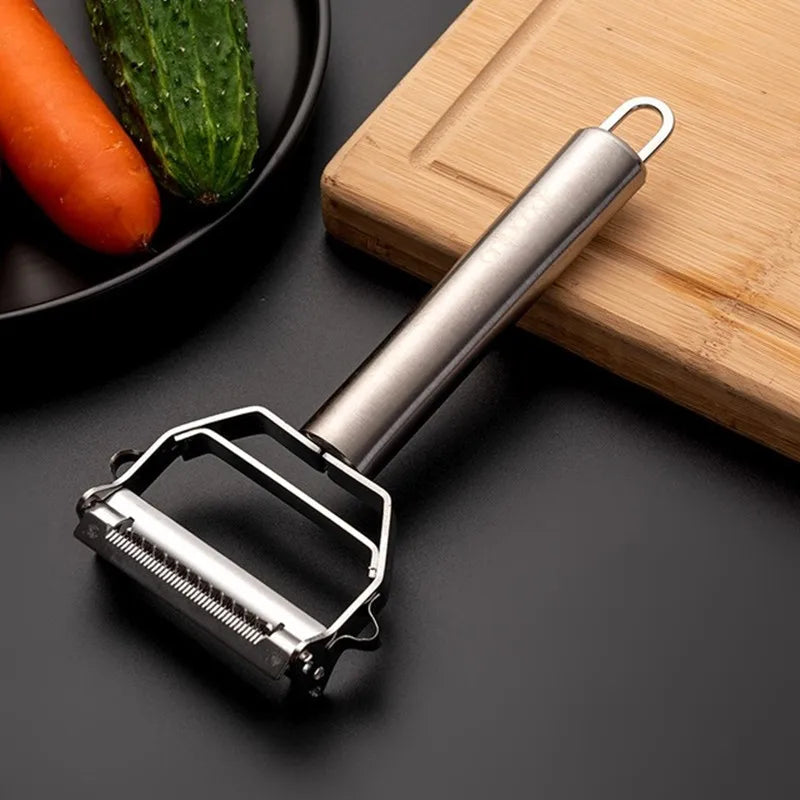 Versatile Stainless Steel Kitchen Peeler - Effortlessly Slice and Shred Fruits and Vegetables